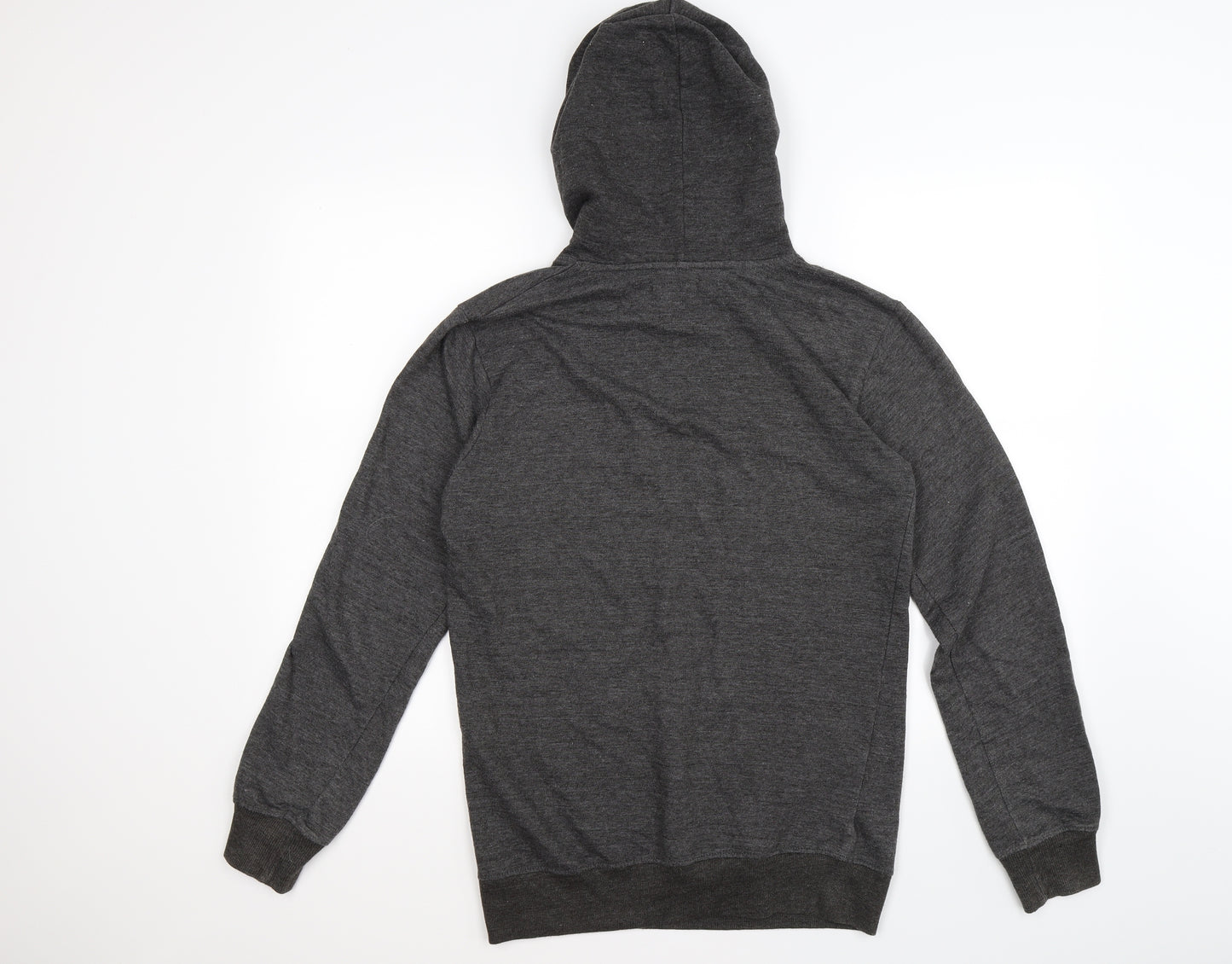 boohoo MAN Mens Grey  Jersey Pullover Hoodie Size XS