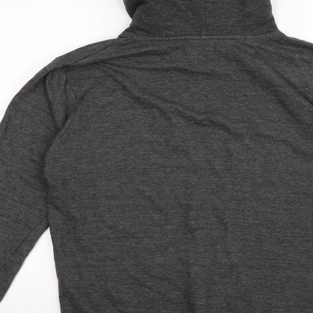 boohoo MAN Mens Grey  Jersey Pullover Hoodie Size XS