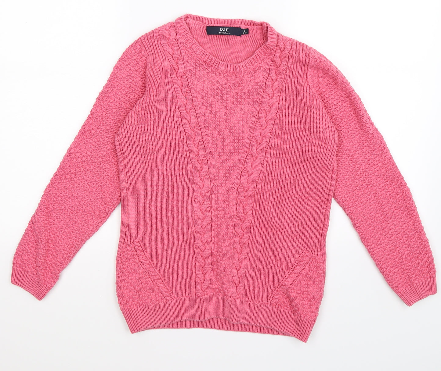 isle Womens Pink  Knit Pullover Jumper Size S