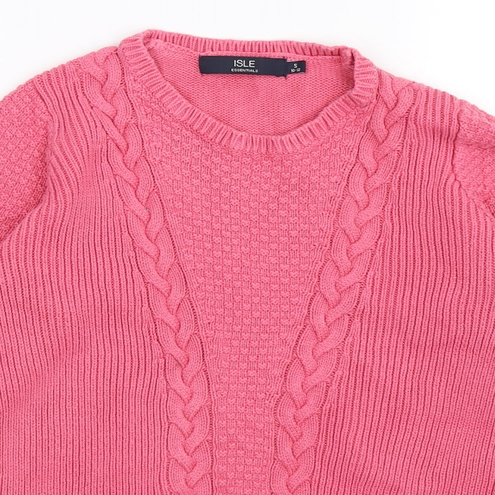 isle Womens Pink  Knit Pullover Jumper Size S
