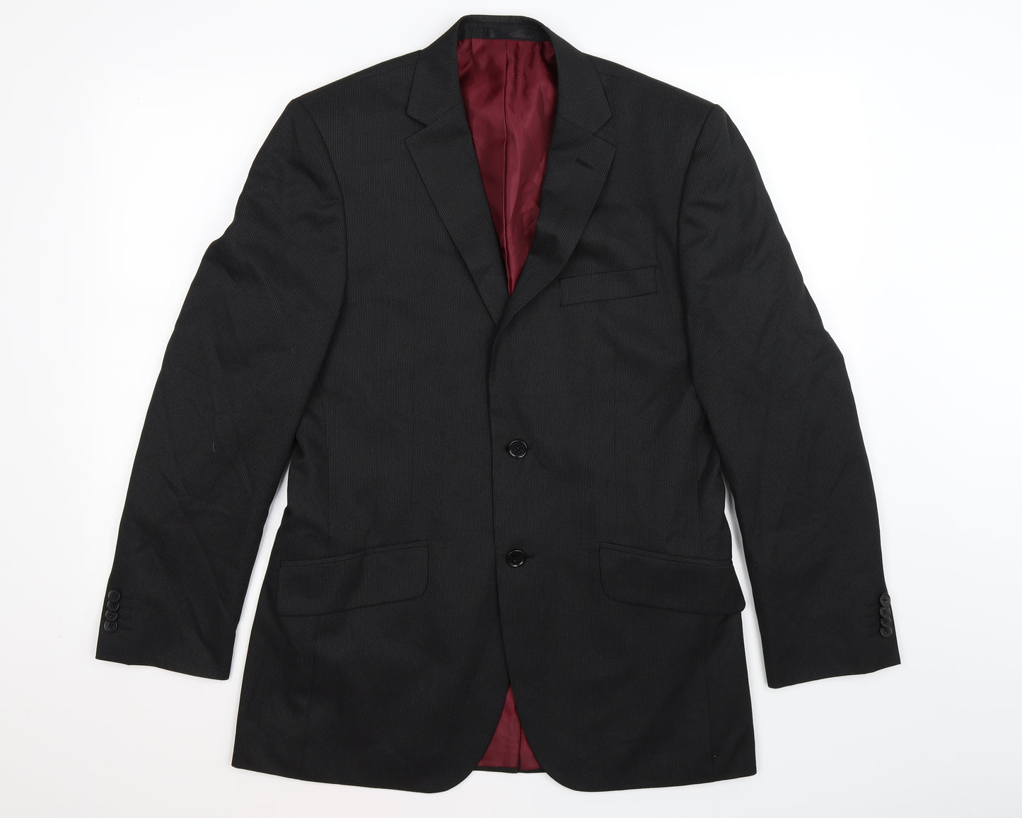 F&F Mens Black Striped  Jacket Suit Jacket Size 38