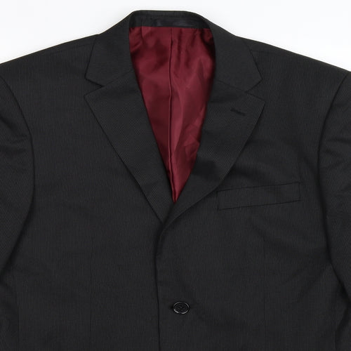 F&F Mens Black Striped  Jacket Suit Jacket Size 38