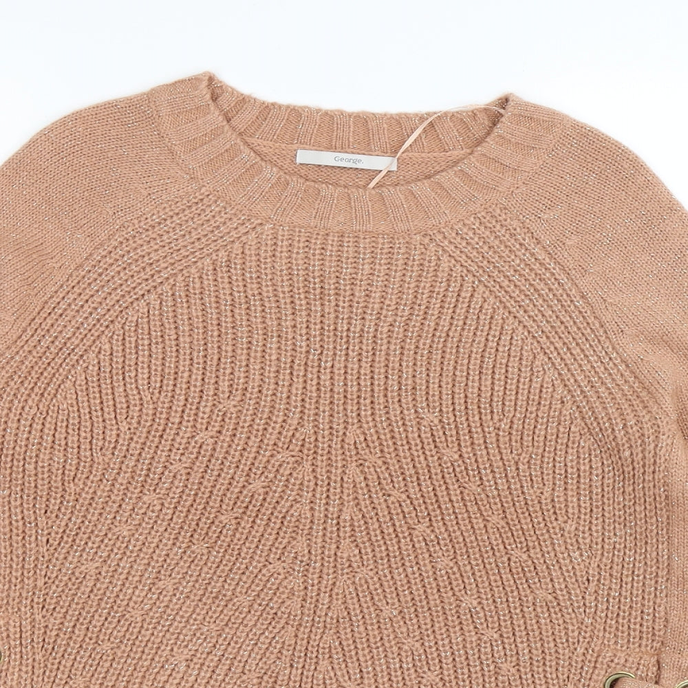 George Womens Pink  Knit Pullover Jumper Size 14  - TIE SIDES
