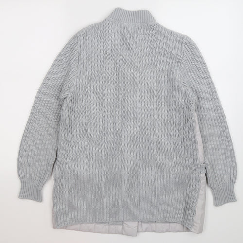 St Michaels  Womens Grey Striped Knit Cardigan Jumper Size 14