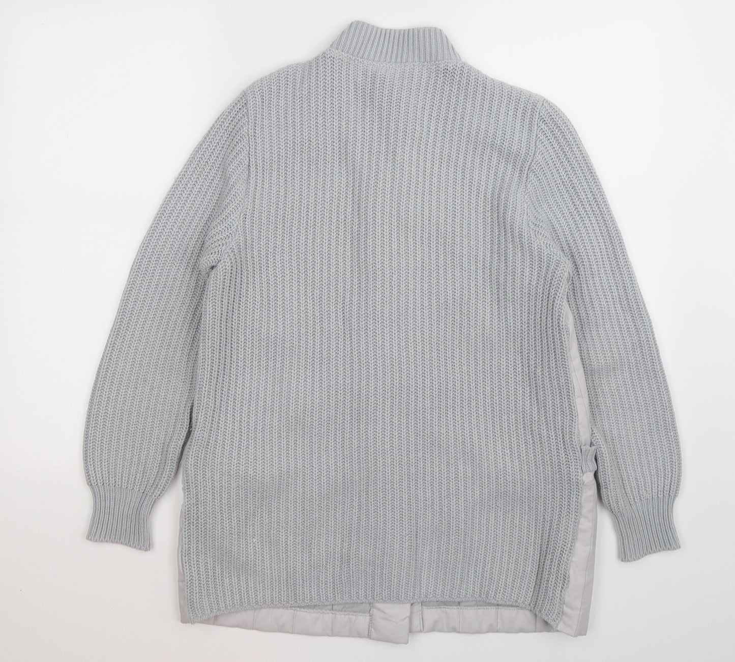 St Michaels  Womens Grey Striped Knit Cardigan Jumper Size 14