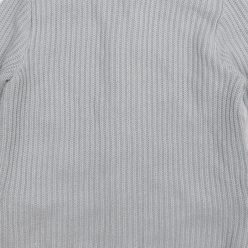 St Michaels  Womens Grey Striped Knit Cardigan Jumper Size 14