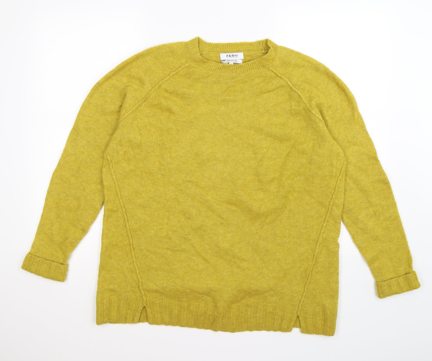 NICOLE FARHI Womens Yellow  Knit Pullover Jumper Size 14