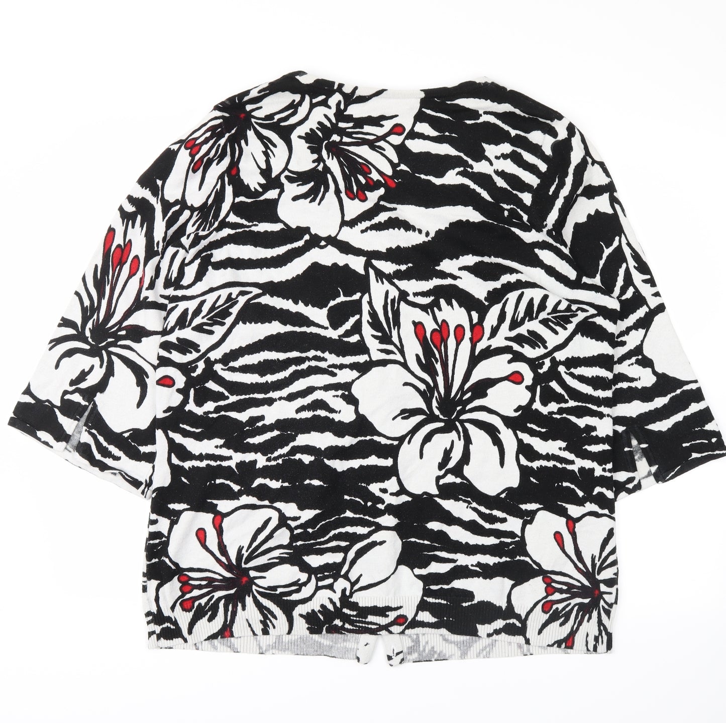 sarah spencers Womens Black Floral  Cardigan Jumper Size 22