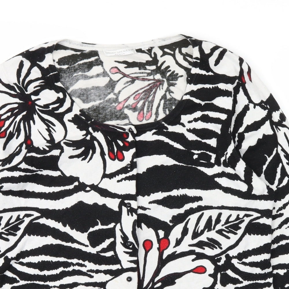sarah spencers Womens Black Floral  Cardigan Jumper Size 22