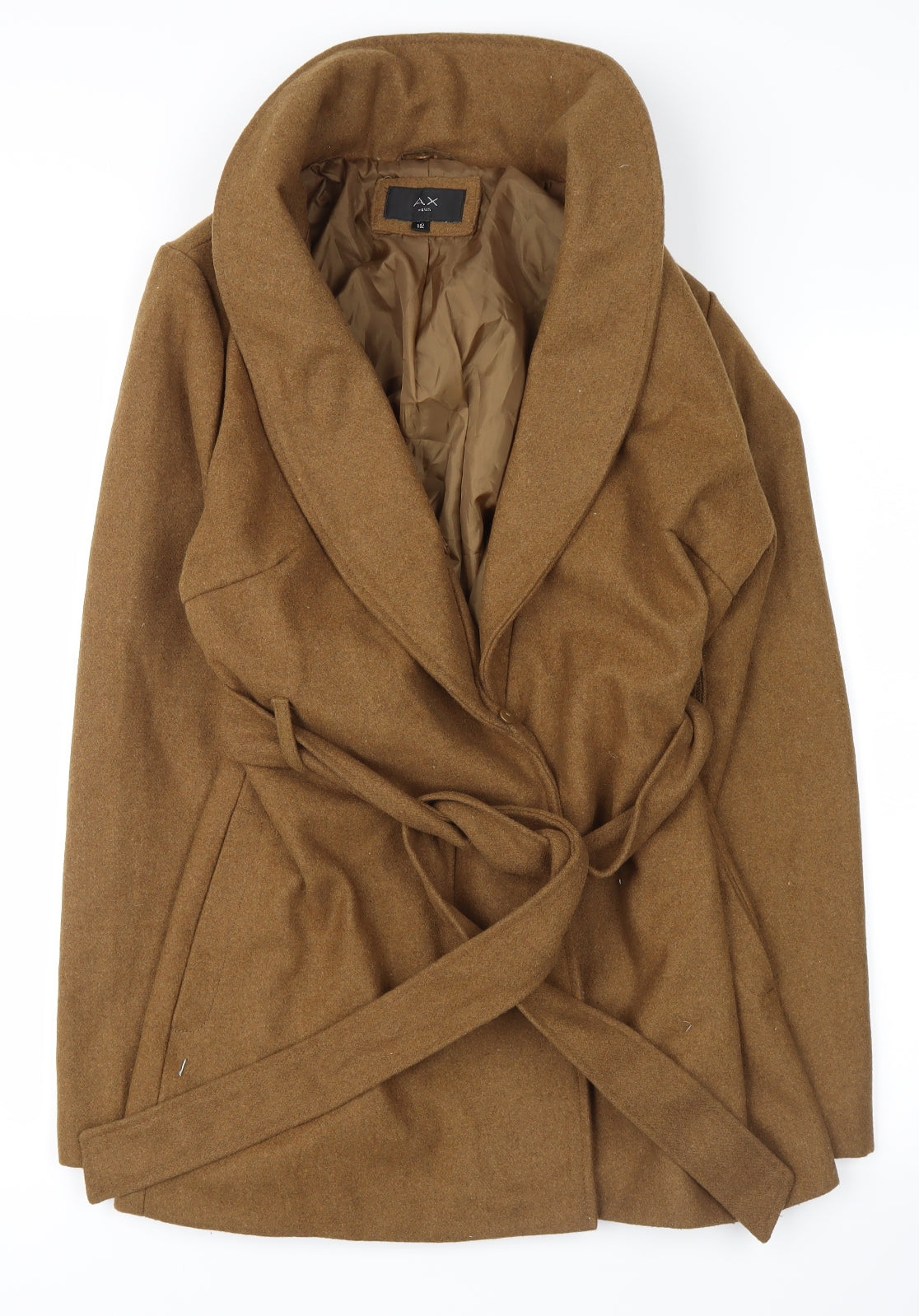 AX Paris Womens Brown   Trench Coat Coat Size 12