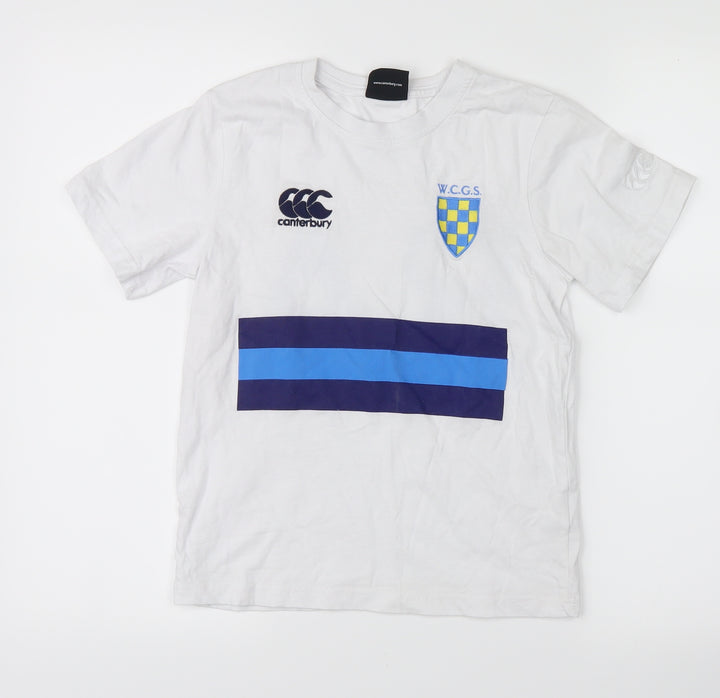 Canterbury Boys White Basic T-Shirt Size 9-10 Years - canterbury, WCGS