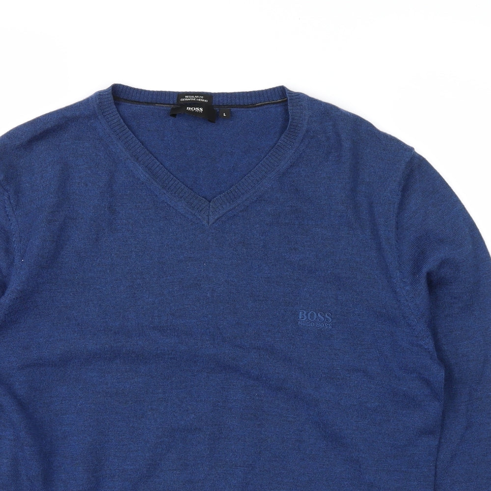 HUGO BOSS Mens Blue   Pullover Jumper Size L
