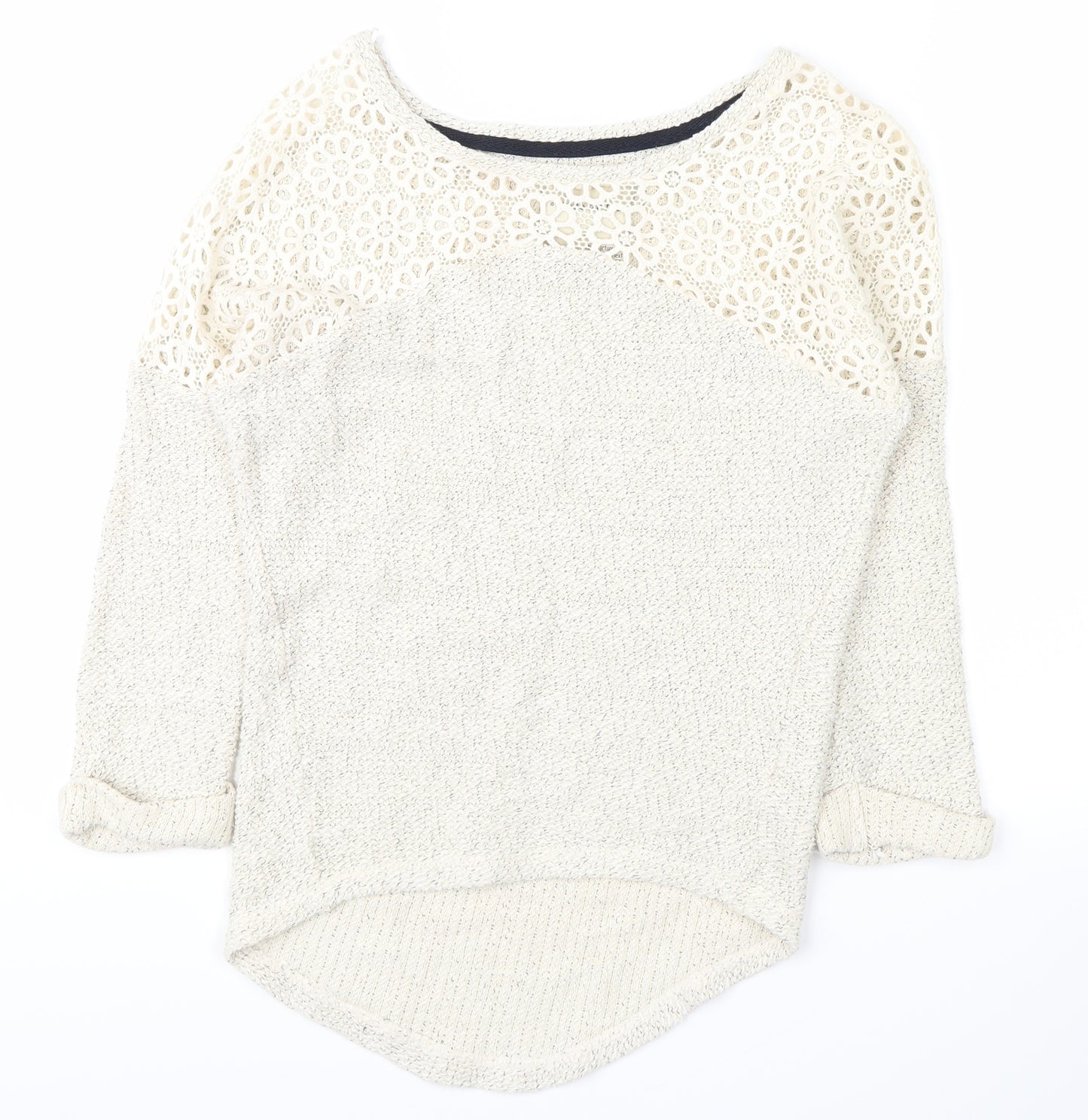 made for you Womens White Floral  Pullover Jumper Size 6