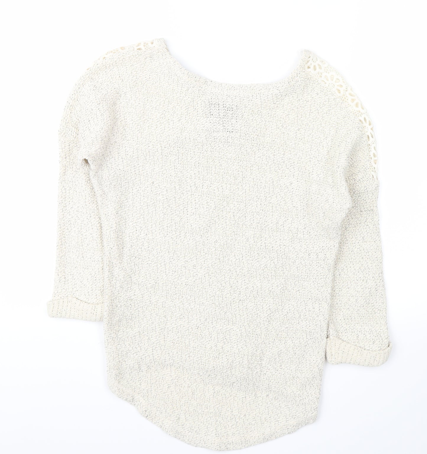 made for you Womens White Floral  Pullover Jumper Size 6