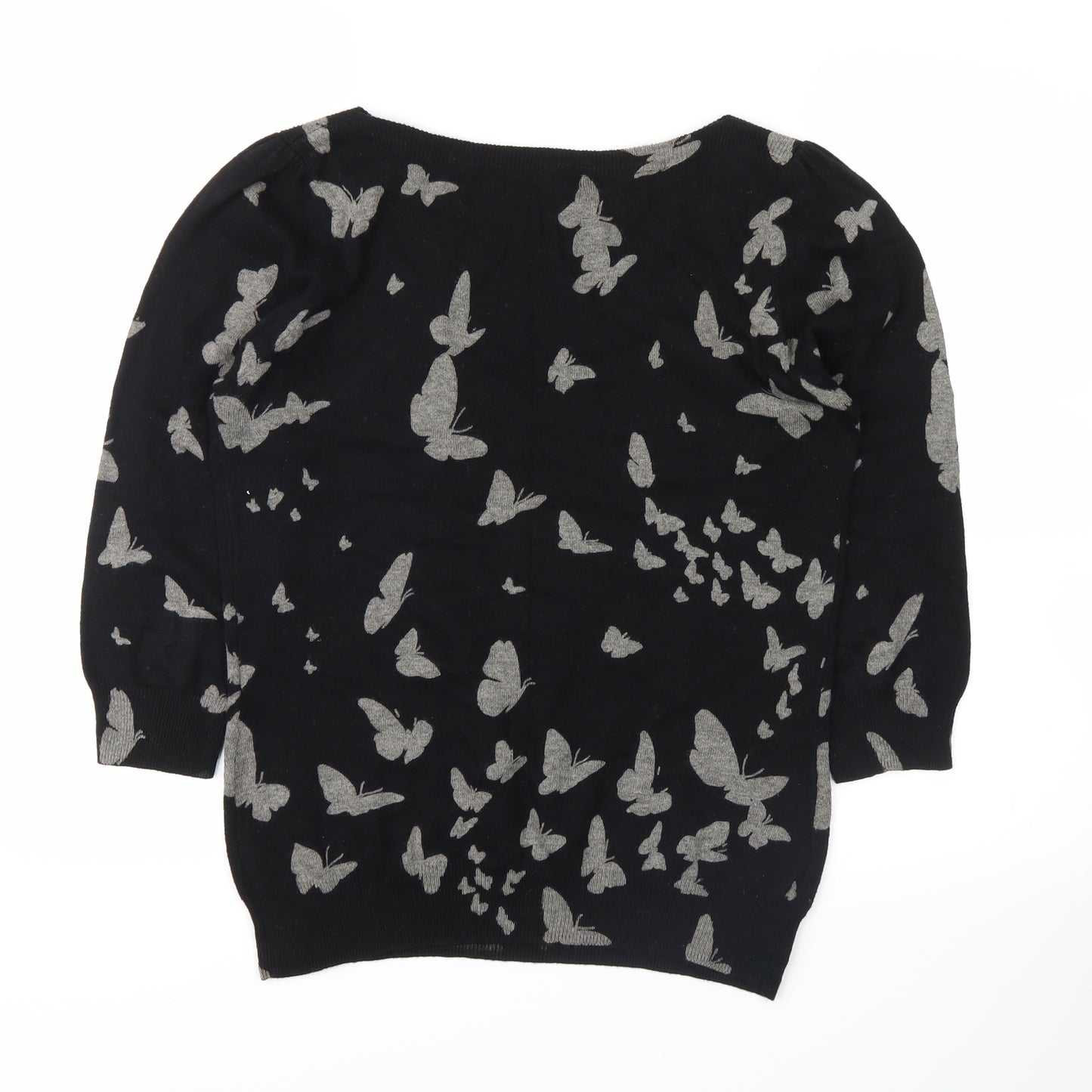 NEXT Womens Black Animal Print  Pullover Jumper Size 10