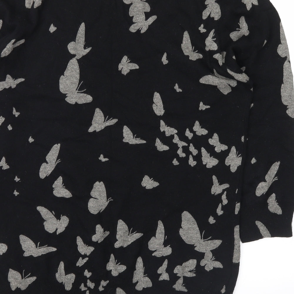 NEXT Womens Black Animal Print  Pullover Jumper Size 10