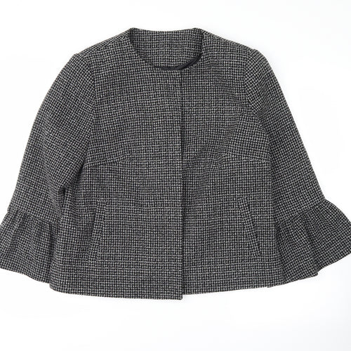 F&F Womens Black Check  Jacket Coat Size 14