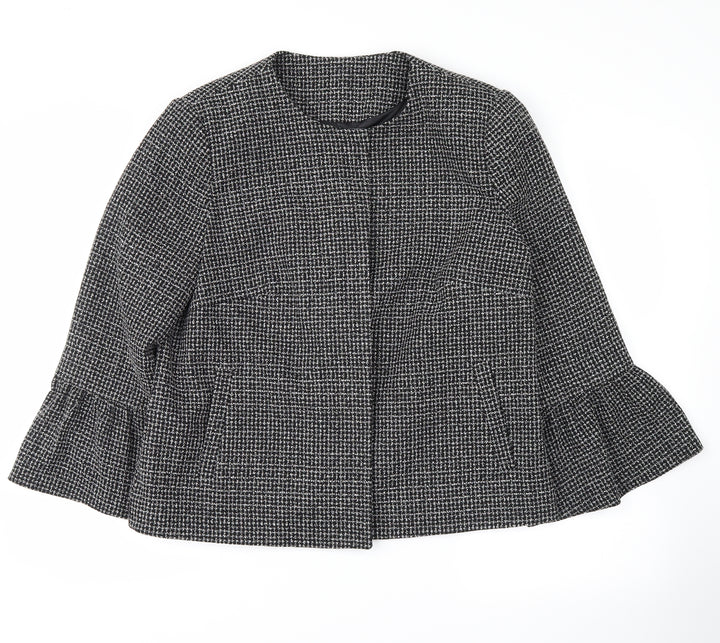 F&F Womens Black Check Jacket Coat Size 14