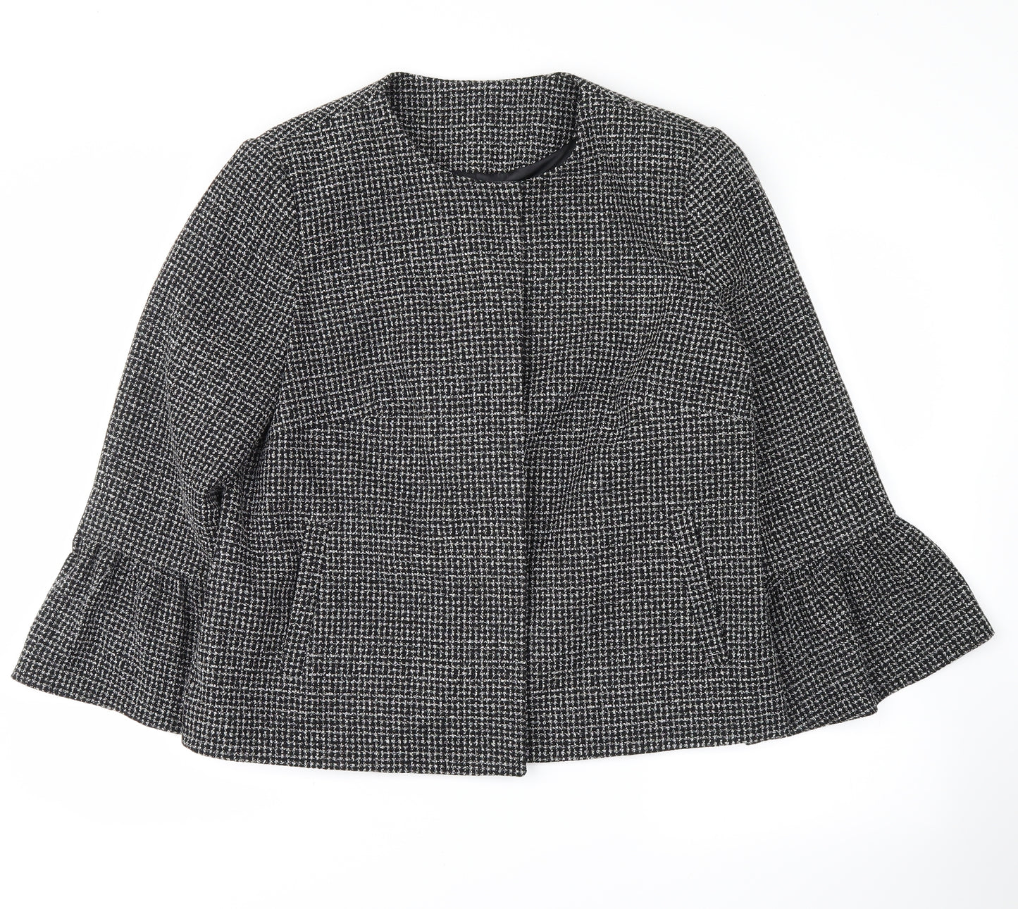 F&F Womens Black Check  Jacket Coat Size 14