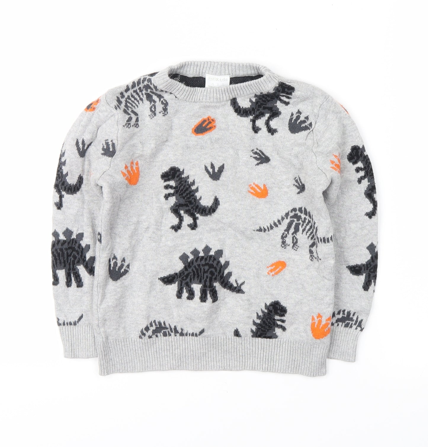 F&F Boys Grey Animal Print  Pullover Sweatshirt Size 3-4 Years