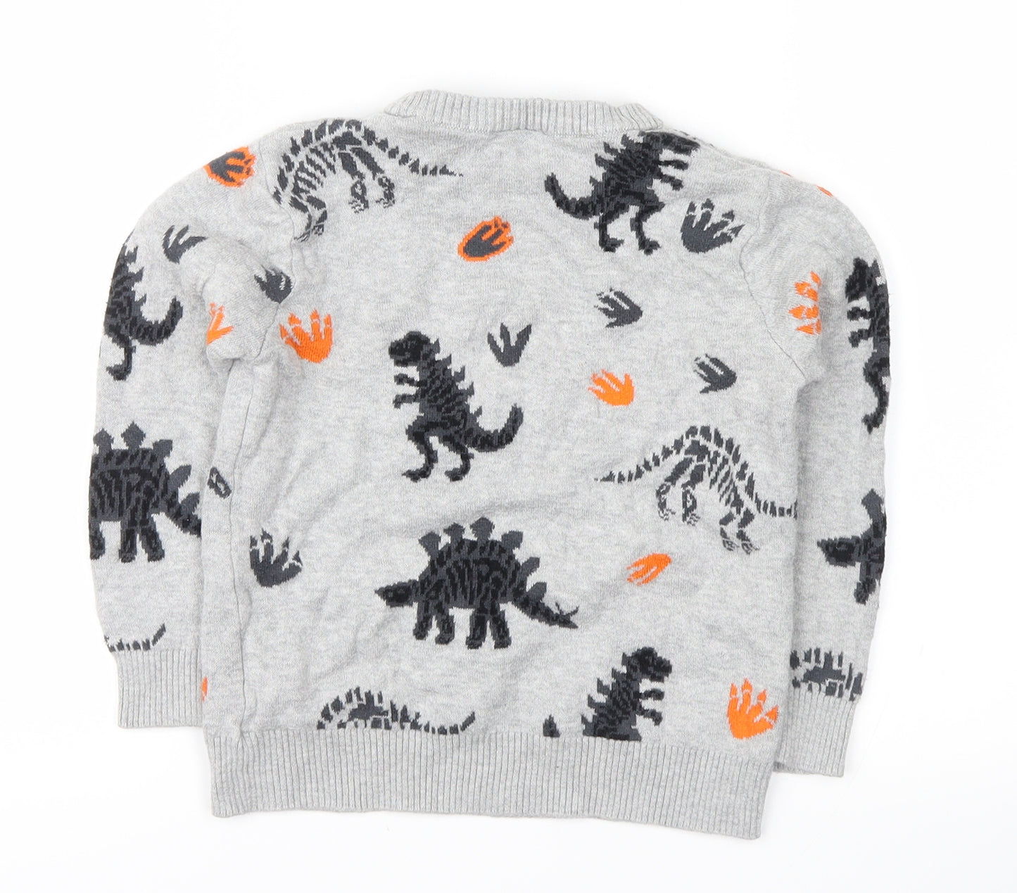 F&F Boys Grey Animal Print  Pullover Sweatshirt Size 3-4 Years