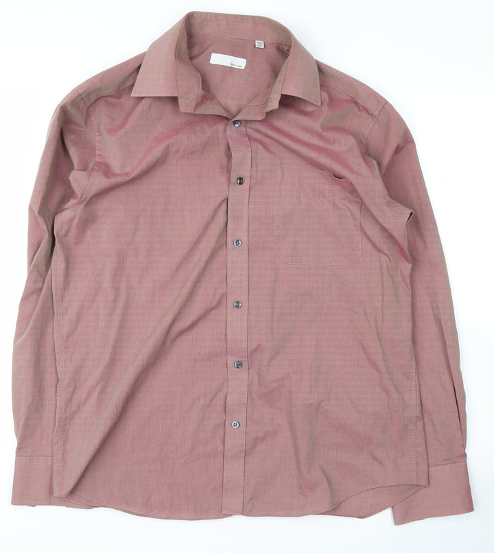easy care Mens Pink Button-Up Size 15.5