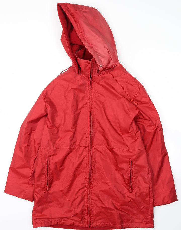 Roman Originals Mens Red Microfibre Parka Coat Size S