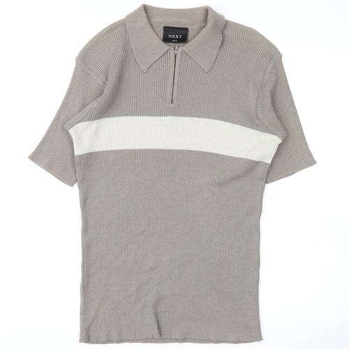 NEXT Womens Grey Striped  Pullover Jumper Size M