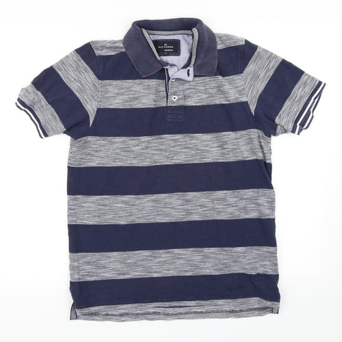 Blue Harbour Mens Blue Striped   Polo Size M