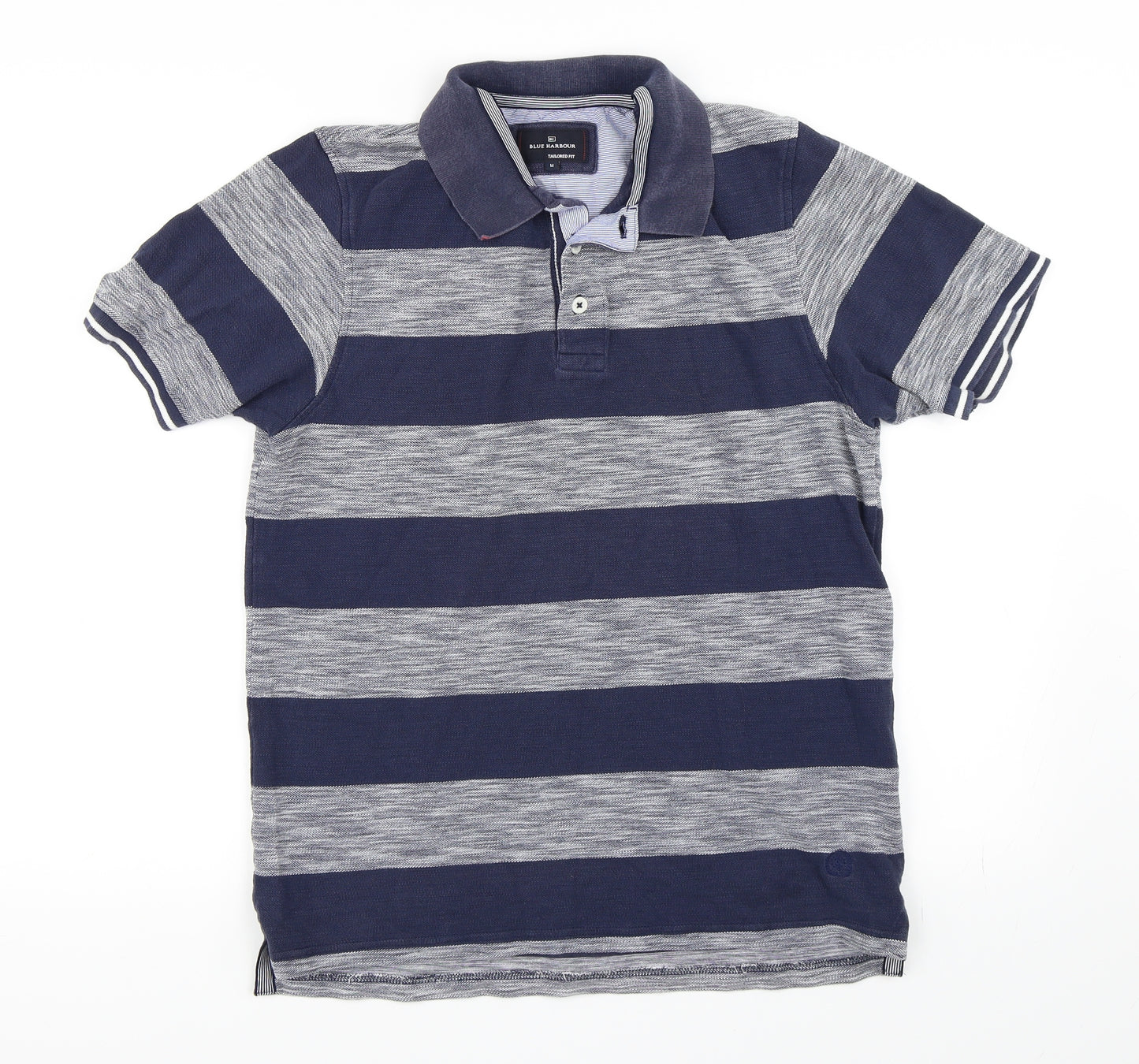 Blue Harbour Mens Blue Striped   Polo Size M