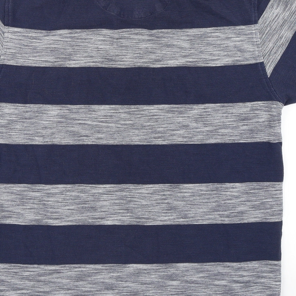 Blue Harbour Mens Blue Striped   Polo Size M