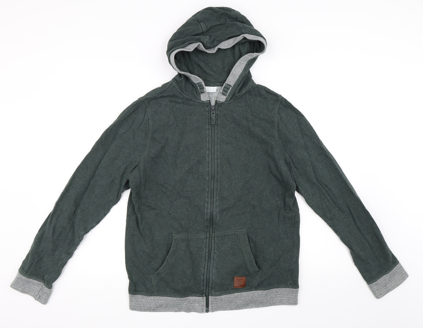F&F Boys Green   Full Zip Hoodie Size 13-14 Years