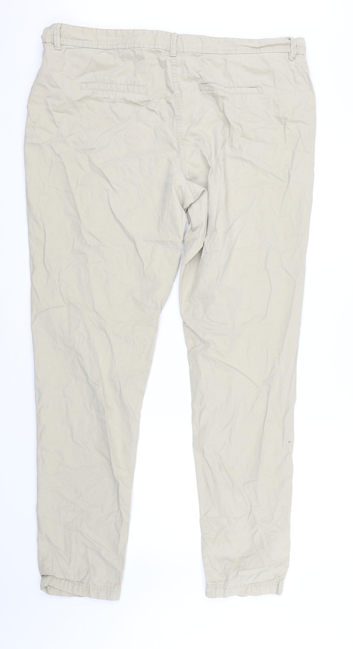 NEXT Womens Beige   Chino Trousers Size 18 L34 in