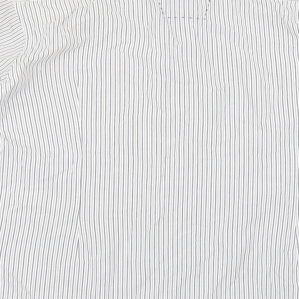 Topman Mens White Striped   Button-Up Size L