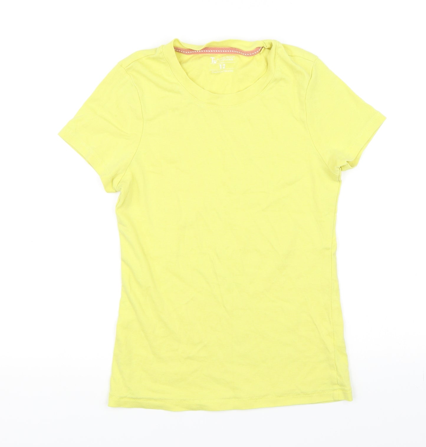 TU Womens Yellow   Basic T-Shirt Size 12