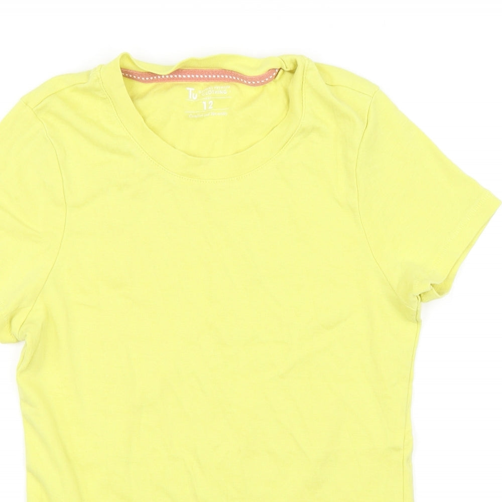 TU Womens Yellow   Basic T-Shirt Size 12