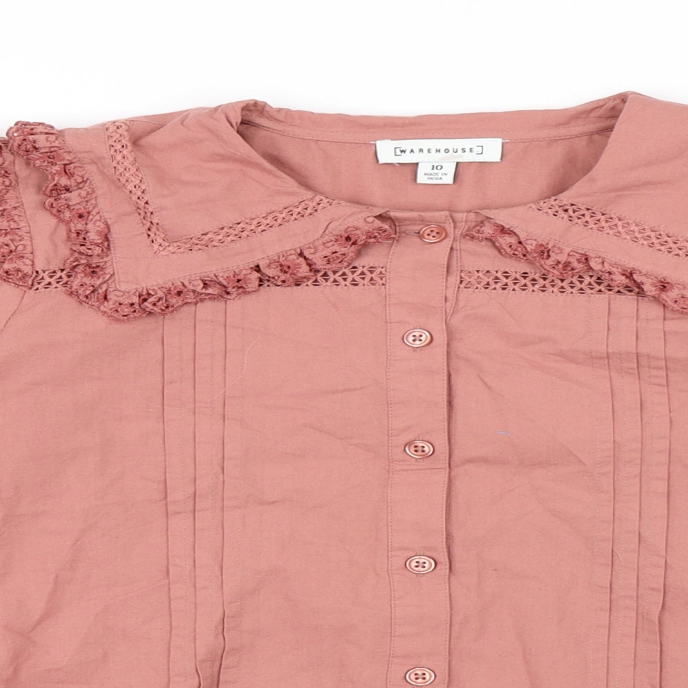 Warehouse Womens Pink   Basic Blouse Size 10