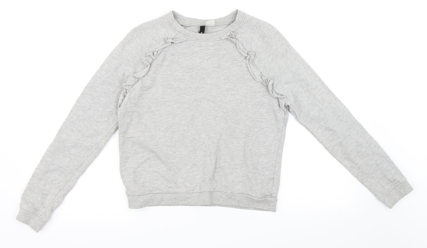 H&M Womens Grey   Pullover Sweatshirt Size S