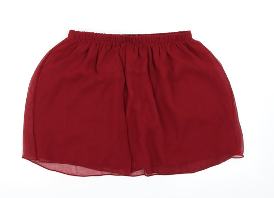 Front view of Missguided women’s red mini skirt, size S