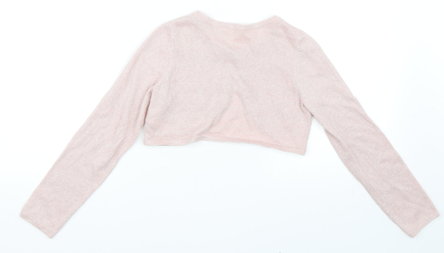 H&M Girls Pink   Cardigan Jumper Size 8-9 Years