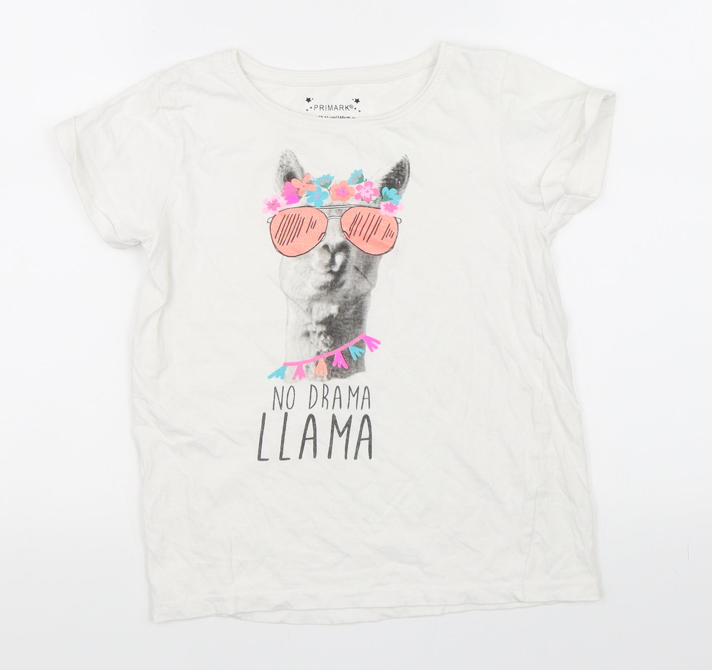 Primark Girls White   Basic T-Shirt Size 10-11 Years