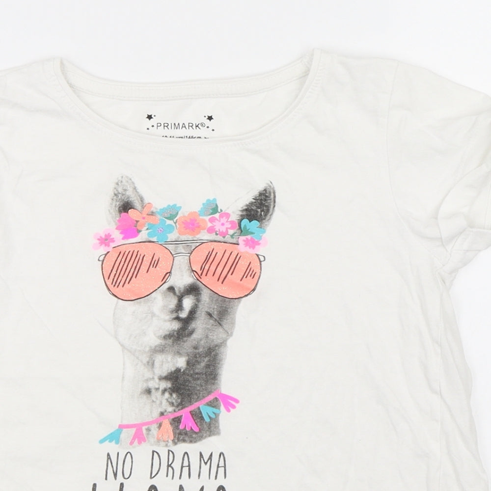 Primark Girls White   Basic T-Shirt Size 10-11 Years