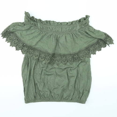 Miss Selfridge Womens Green   Basic T-Shirt Size 8