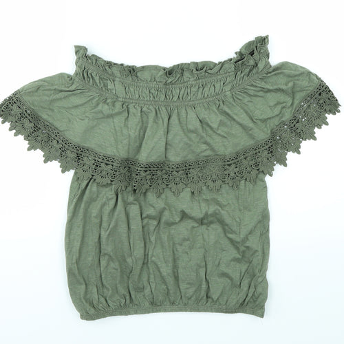 Miss Selfridge Womens Green   Basic T-Shirt Size 8