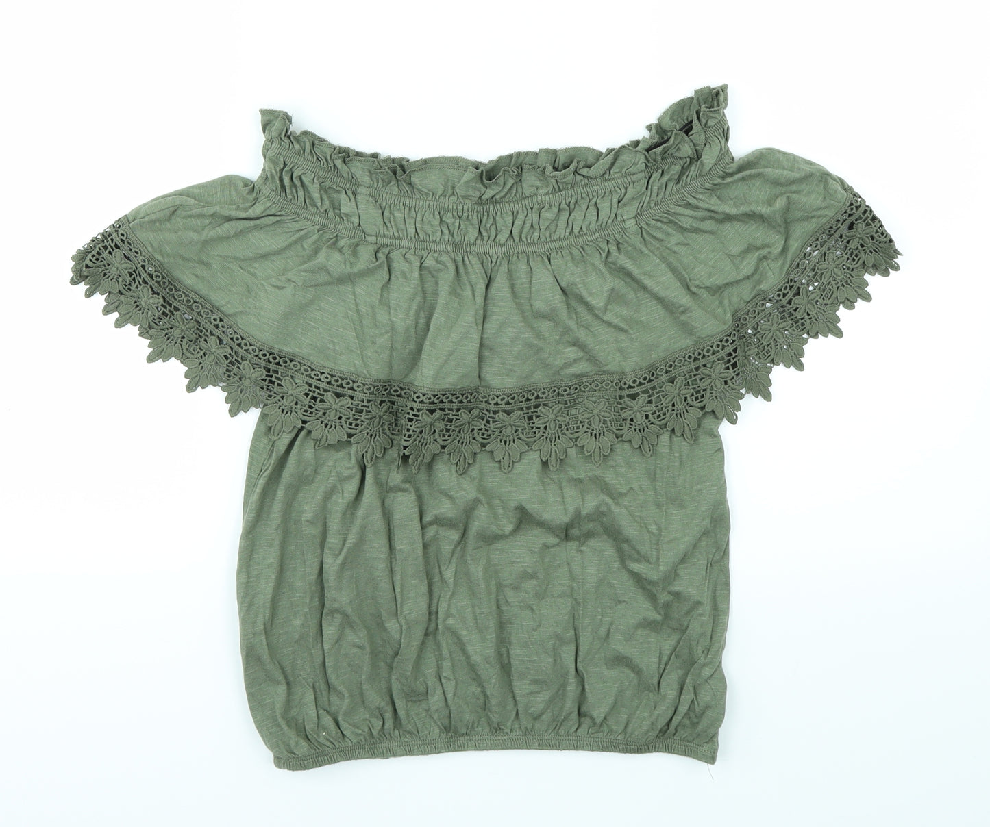 Miss Selfridge Womens Green   Basic T-Shirt Size 8