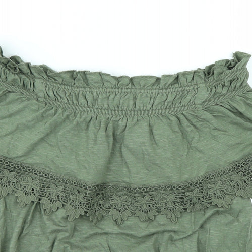 Miss Selfridge Womens Green   Basic T-Shirt Size 8