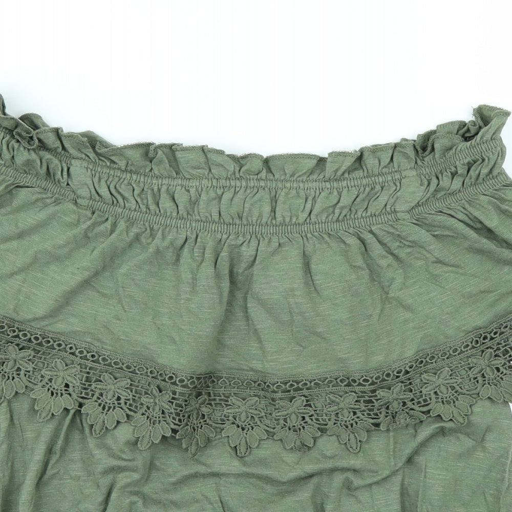 Miss Selfridge Womens Green   Basic T-Shirt Size 8