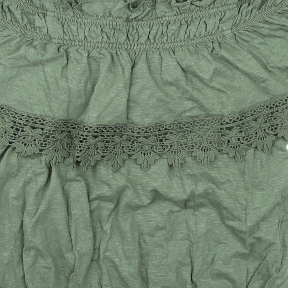 Miss Selfridge Womens Green   Basic T-Shirt Size 8