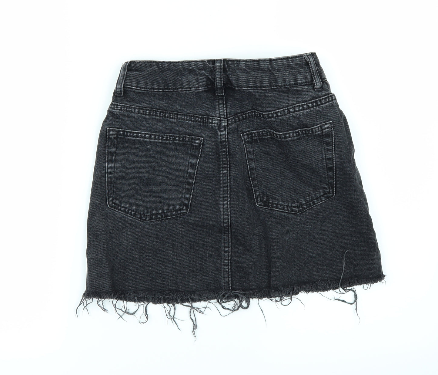 Topshop Womens Black  Denim A-Line Skirt Size 4