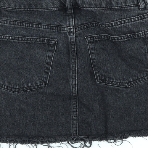 Topshop Womens Black  Denim A-Line Skirt Size 4